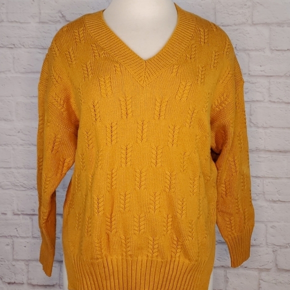Lucky Brand Braided Oversized Knit Sweater Sunflower yellow - Picture 3 of 12